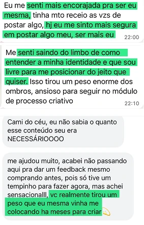 Depoimento de aluno no WhatsApp 7